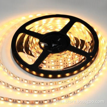 Yellow flexible LED strips with SMD 5050, 18-22lm/LED, 30pcs/M, stable performance